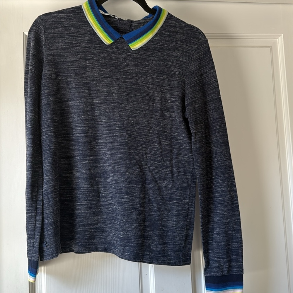 Excellent Condition Striped Lacoste Collar Knit Shirt - 42 Euro